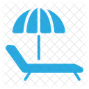 Sunbed Sun Umbrella Vacations Icon