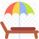 Sunbed Sun Umbrella Vacations Icon