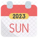 2023 년 일요일 달력 아이콘