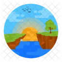 Sunrise Sunset River Icon