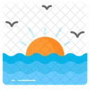 Sunset Sun Sea Icon