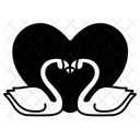 Swan Two Symbol Heart Love Valentine Icon