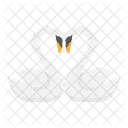 Swans Heart Shape Icon