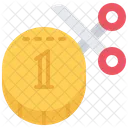 Tax Scissors Coin Icon