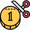 Tax Scissors Coin Icon