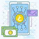 Litecoin Movel Tecnologia Lite Criptomoeda On Line Ícone