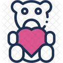 Teddy Bear Valentines Day Heart Icon