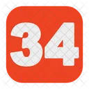 Thirty Four Number Thirty Four 34 Icon