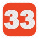 Thirty Three Number Thirty Three 33 Icon