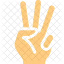 Three Finger Hand Sign High Five Icon