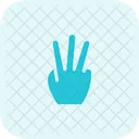 Three Finger Hand Sign High Five Icon