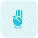 Three Finger Hand Sign High Five Icon