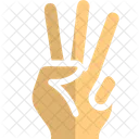 Three Finger Hand Sign High Five Icon