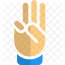 Three Finger Hand Sign High Five Icon