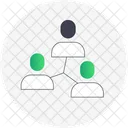 Three Persons Connected With Three Lines Collaboration Teamwork Icono