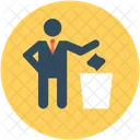 Throwing Trash Dustbin Icon