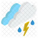 Lighting Shower Thunderstorm Heavy Rain Icon