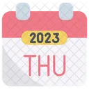 Thursday 2023 Calendar Icon