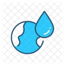 Tierra Y Agua Agua Global Gota De Agua Icono