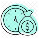 Time Is Money Color Shadow Line Icon Symbol