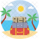 Travel Luggage Seashore Icon