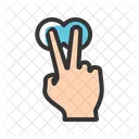 Zwei Finger Tippen Symbol