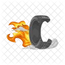 Tire Fire Burn Icon