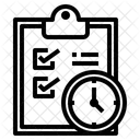 Clipboard Checklist Clock Icon