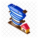 House Tornado Fire Icon