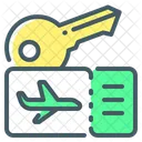 Travel Package Key Ticket Icono