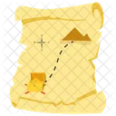 Treasure Map Buried Treasure Valuable Secret Icon