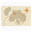 Treasure Map Paper Map Pirates Map Icon