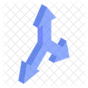 Triple Way Arrows  Icon