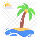 Tropical Island Summer Vacation Paradise Symbol