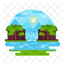 Tropical Waterfall  Icon