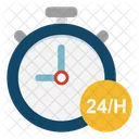 Full Service Twenty Four Hours Clock Icon