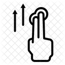 Two Finger Swipe Up Gesture Icon