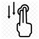 Two Finger Swipe Down Gesture Icon