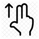 Two Finger Swipe Up Gesture Touch Icon