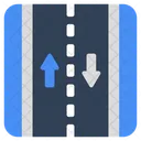 Two Way Road Roadway Highway Icon