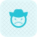 Vaquero Con El Ceno Fruncido Icono