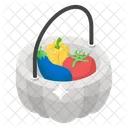 Harvest Veggies Vegetable Basket Food Box Icon