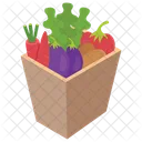 Vegetable Bucket Vegetable Container Green Grocery Icon