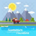 Verano Vacaciones Fondo Icono