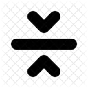 Vertical Align Center Unfold Less Shorting Icon