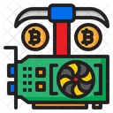 Bitcoin Cryptocurrency Vga Card Icône