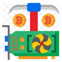 Bitcoin Cryptocurrency Vga Card Icône