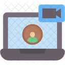 Video Call Online Class Elearning Icon