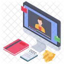 Video Lecture Virtual Education Distance Learning Icon