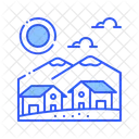 Village Landscape Nature Icon